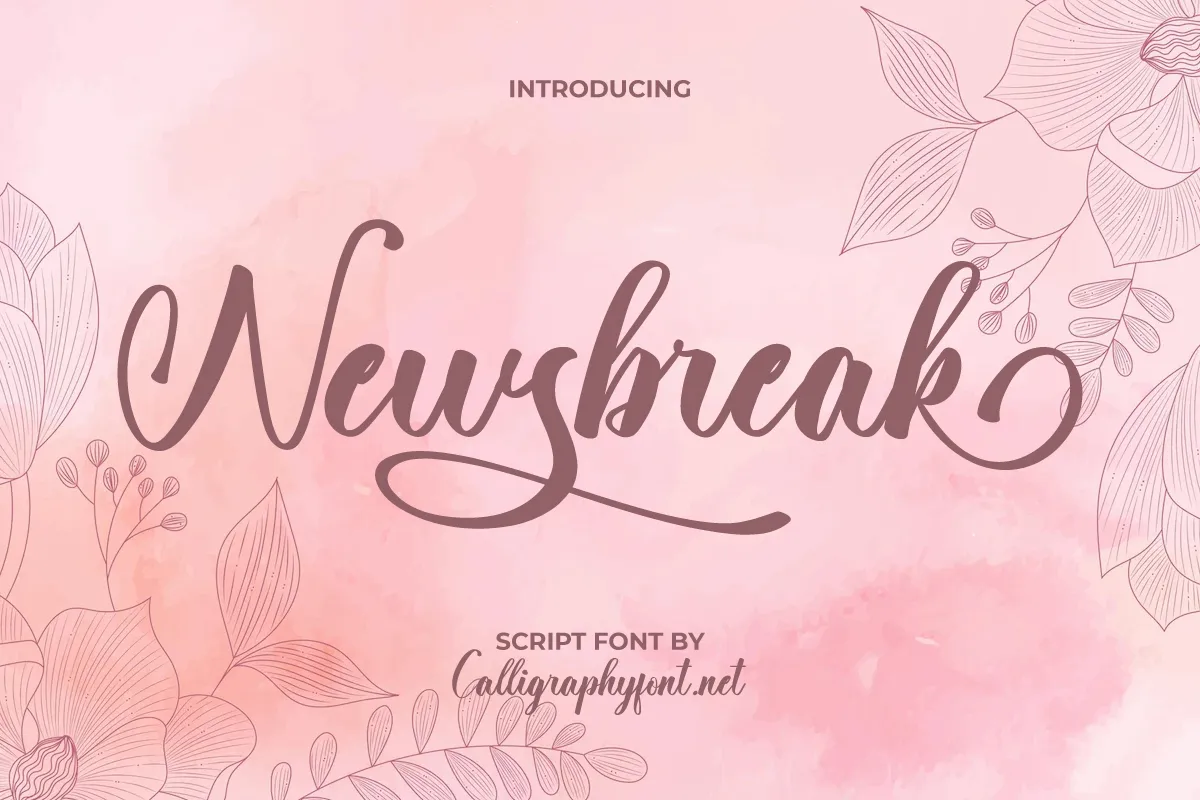 Newsbreak-经典花朵之美-英文书法字体下载