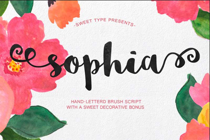 Sophia 甜美、俏皮还带点破旧的手写体下载